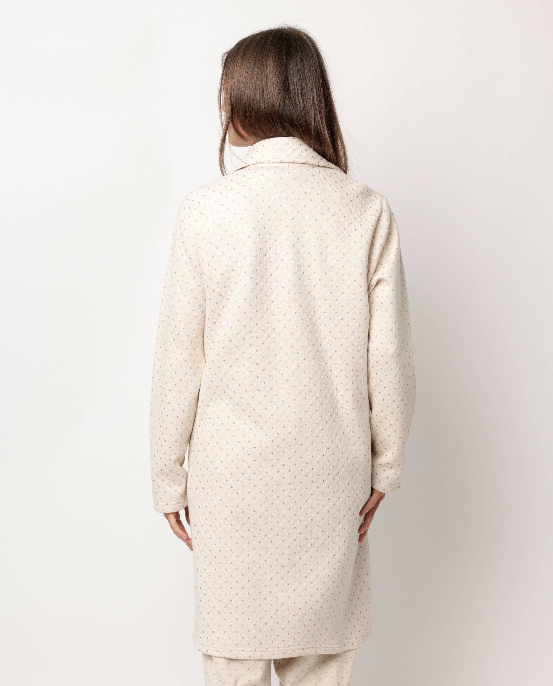 Beige Admas Classic Badekåbe Langærmet Knapper Organiske Prikker Til ... for engroshandel på Faire2