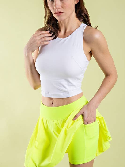 S117037 Stretch Woven Active Pleat Ténis Skota por atacado de Sunday Morning