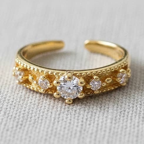 Vintage Frans-geïnspireerde geometrische ring voor wholesale door scentll jewelry