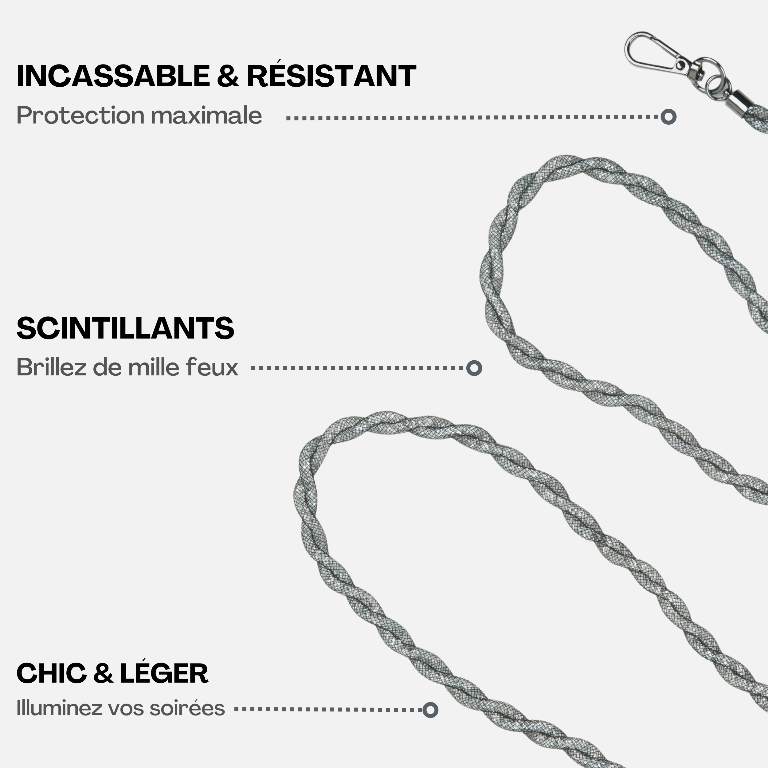 CHARLOT · Paris – Großhandel Handyhüllen-Band – Mia Black Strass Schulterriemen1