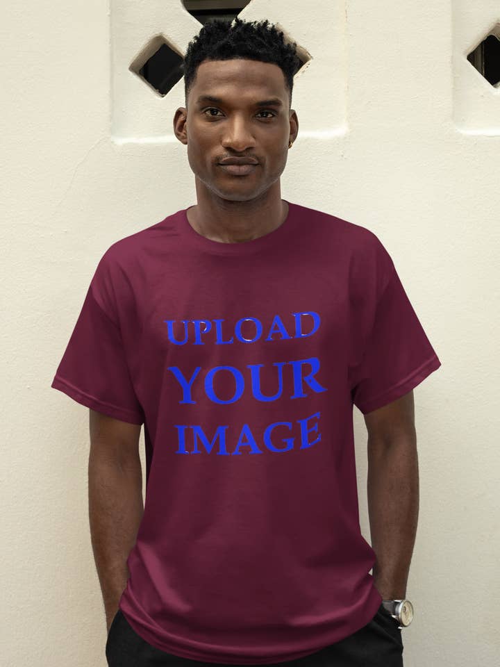 Gildan 64000 Unisex Maroon T-Shirt, Print Your Design for wholesale by Tshirtplus