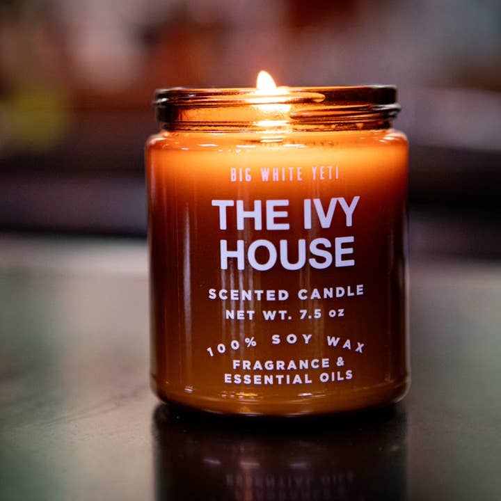 Big White Yeti - Wholesale Jar/Filled Candle - Custom Collaboration Yetis- 8oz Amber Jar2