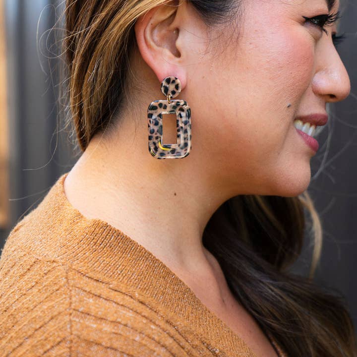 Spiffy & Splendid - Wholesale Dangle Earrings - Margot Earrings - Cheetah // Jewelry, Earrings, Fall7