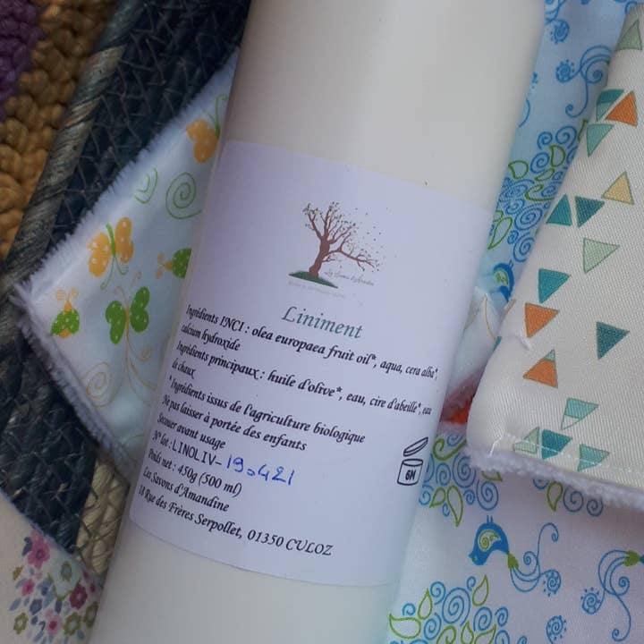 Liniment med olie og kalk for engroshandel hos Les Savons d'Amandine