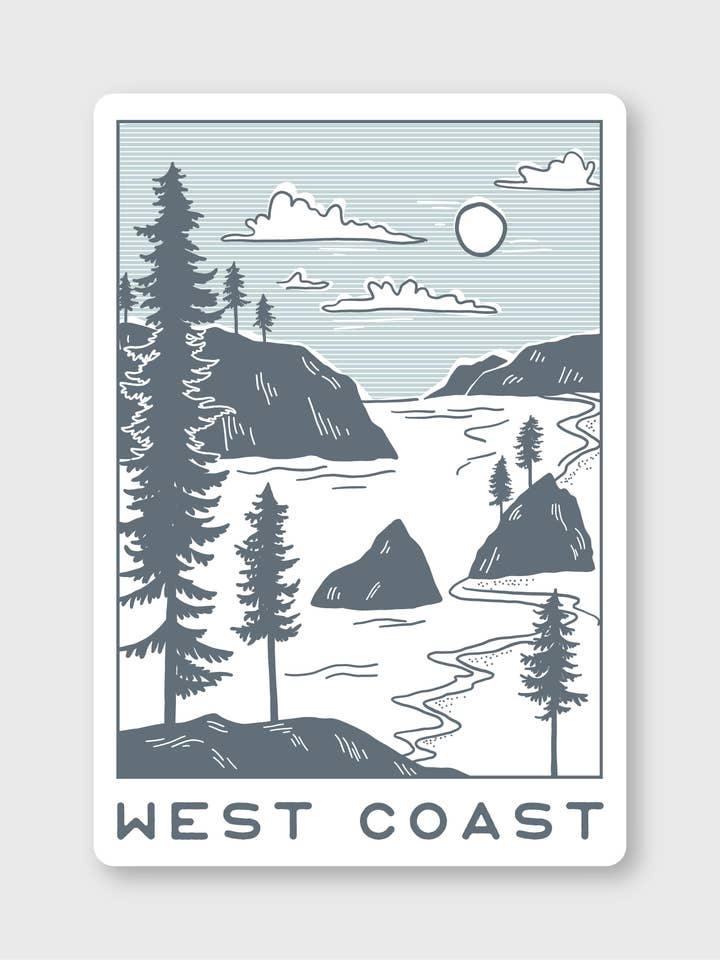 Westküsten-Strand-Aufkleber für den Großhandel von Pike Street Press