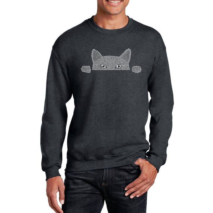 LA Pop Art – wholesale Sweatshirt med tryck – Herr – Herr Ordet Konst Crewneck Sweatshirt - Kika Katt