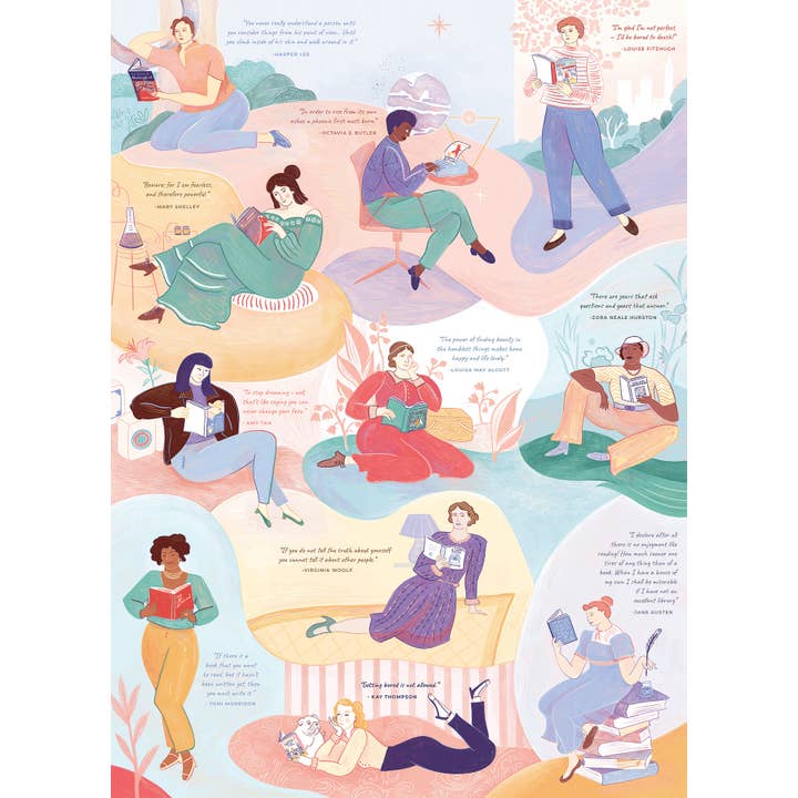 Outset Games and Cobble Hill Puzzles - Vente Puzzle – adulte - Puzzle de 1000 pièces Literary Women1