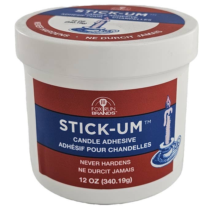 Fox Run Brands - Wholesale Wax Melt - Fox Run Stick-Um Candle Adhesive, 12 Ounce Jar