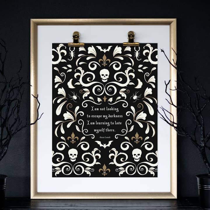Gothic Damask Art Print for wholesale by Spooky Cat Press