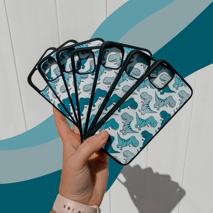 étui en forme de dinosaure pour la vente par Hailey Stickers