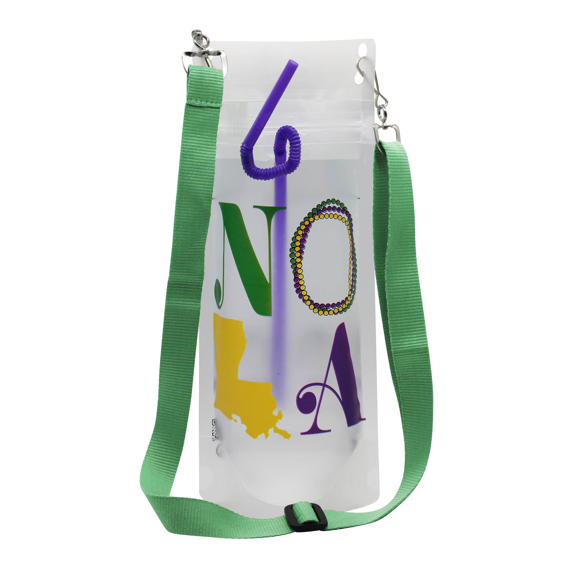 NeckSip – wholesale Party gift – NOLA Mardi Gras - Wearable Drink Pouches (16oz | 2-pk)5