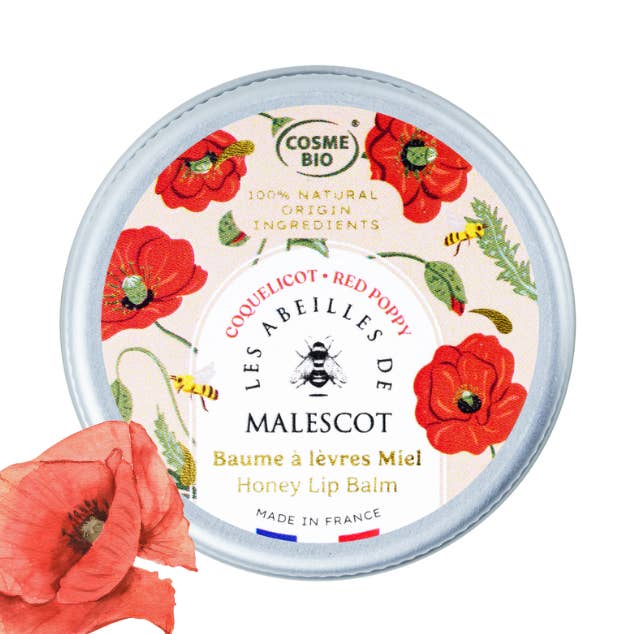 Honey Lip Balm - Red Poppy for wholesale by Les Abeilles de Malescot