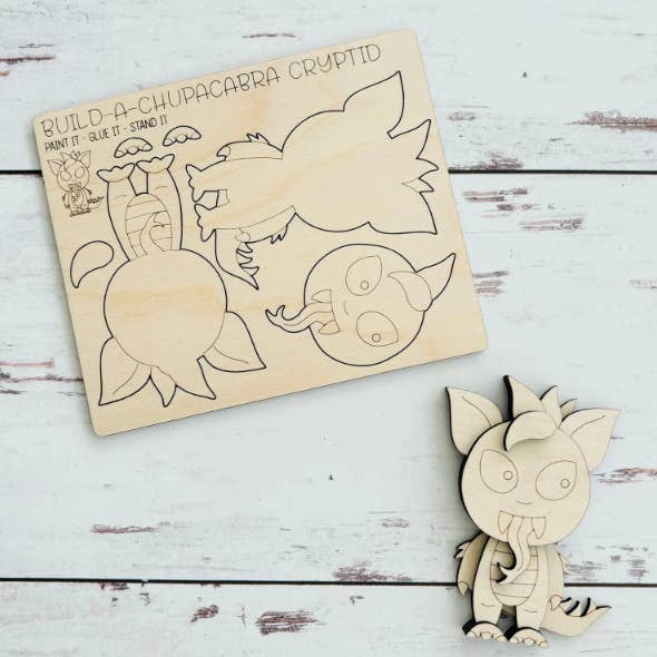 Reclaimed Woodworks Home Decor - Wholesale DIY Craft Kit - DIY Chupacabra Magnet Kit MYTHICAL CRAFT KIT1