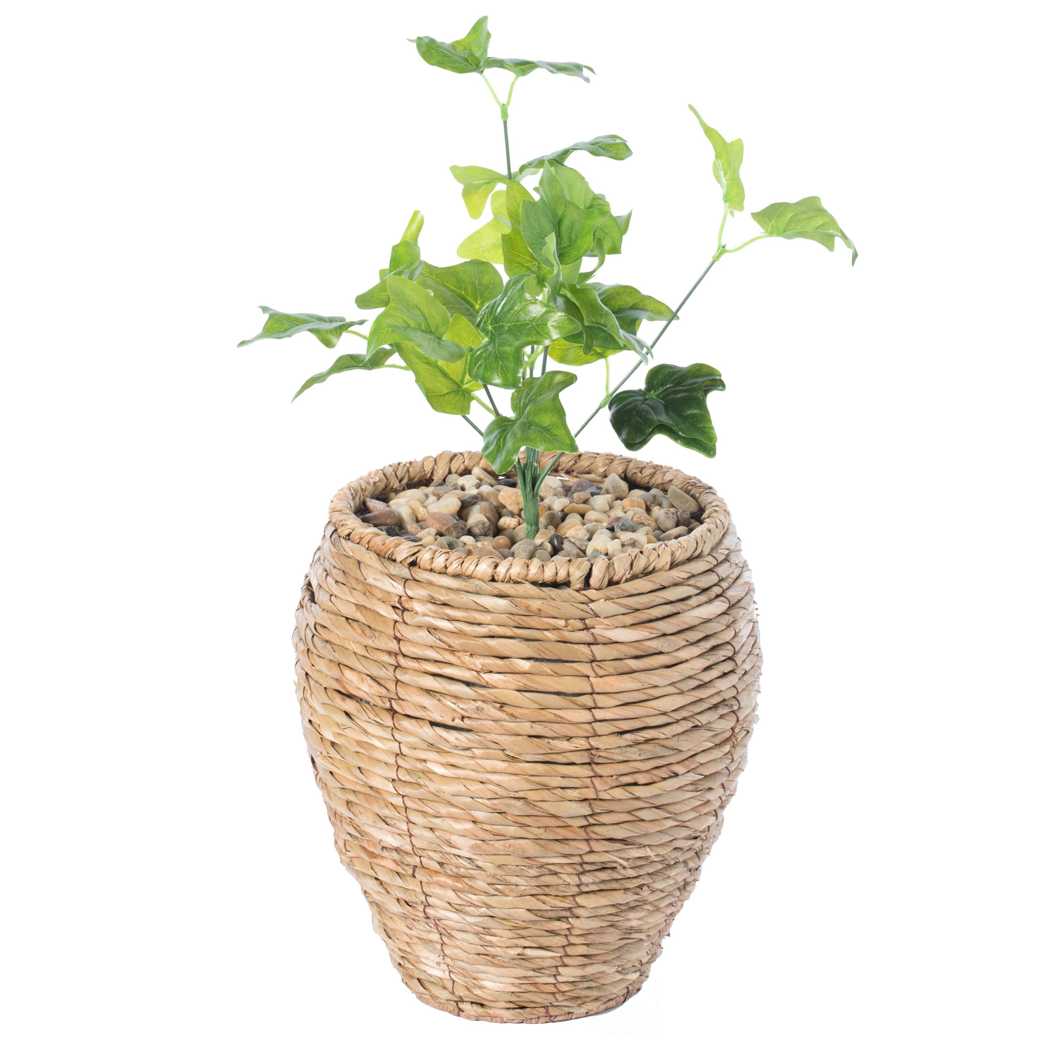 Quickway Imports - Wholesale Plant Pot - Woven Round Flower Pot Planter Basket with Plastic Lining16