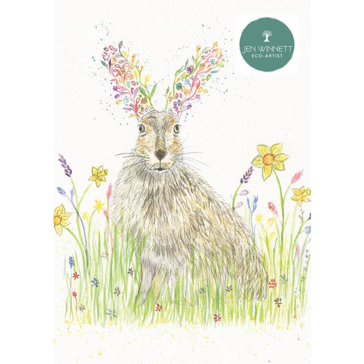 Horace the Hare Signeret akvarel kunsttryk for engroshandel hos Jen Winnett Eco Artist