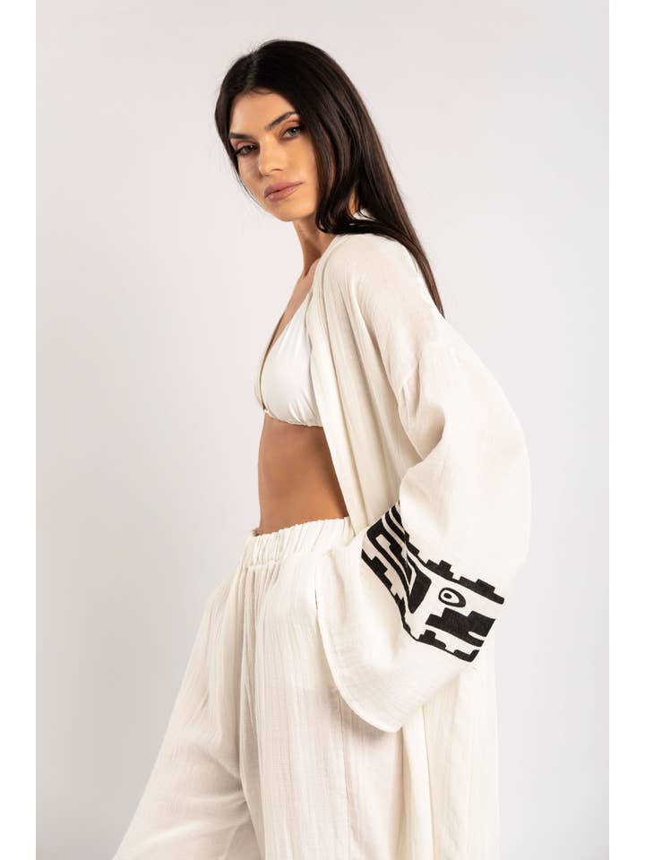 FAME GREECE - Wholesale Kimono - Women's - F-0140 COTTON KIMONO