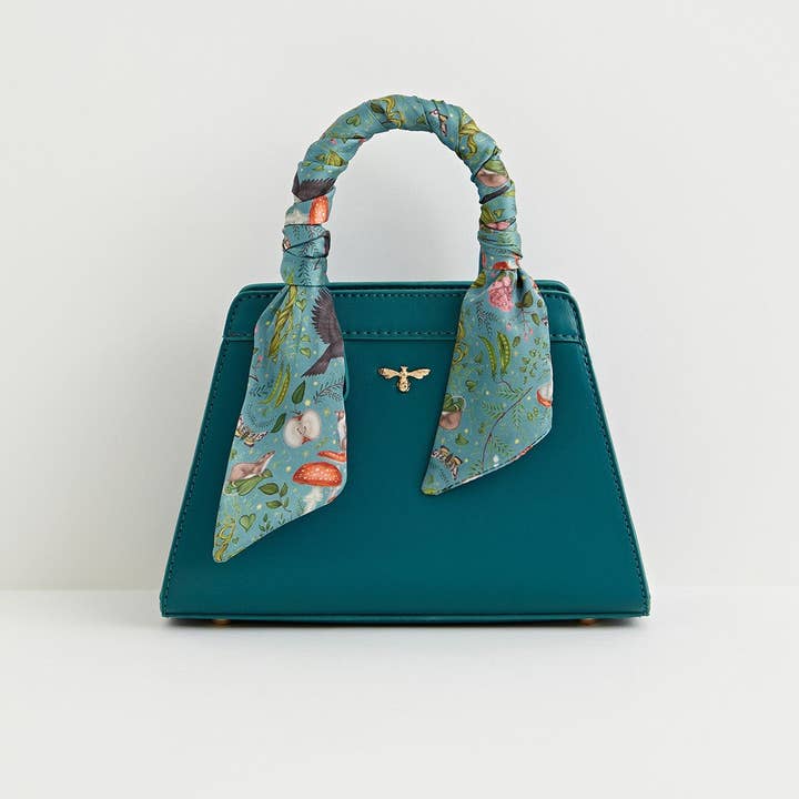 Fable England - Wholesale Top Handle Bag - Women's - FABLE x Catherine Rowe - Mini Structured Tote Purse - Teal