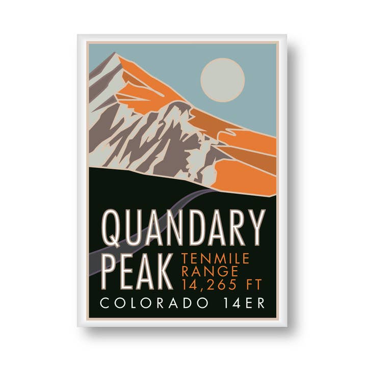 M&W Design Co - Wholesale Magnet - Quandary Peak, Colorado - Colorado 14er - 2.5" x 3.5" Magnet