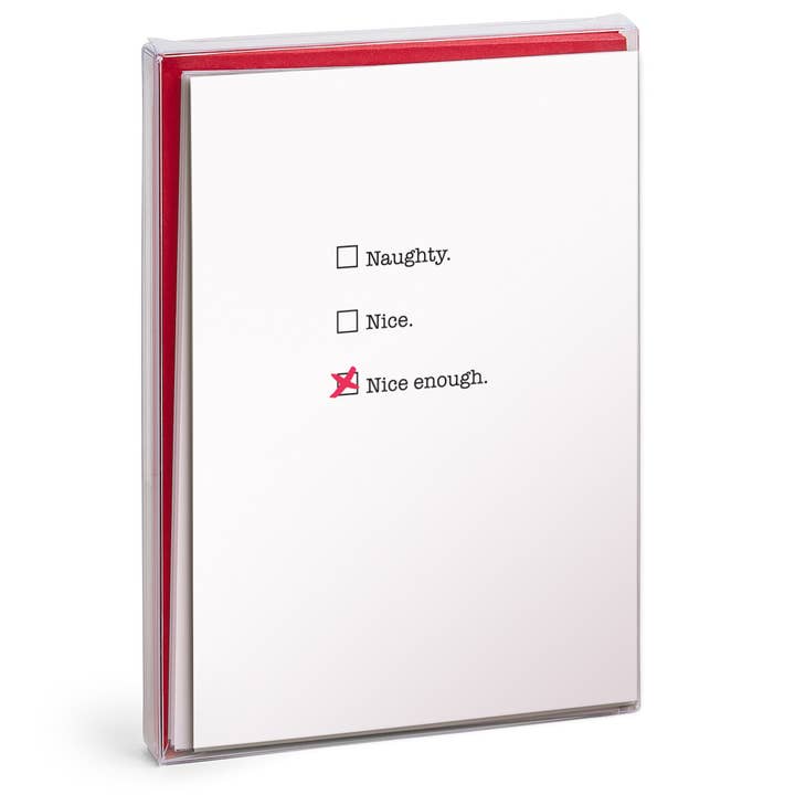 Fræk. Dejligt. Nice Enough. - Sæt med 8 - Pakkede feriekort for engroshandel hos Design With Heart