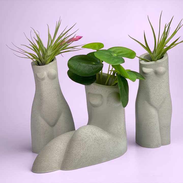 Planters Made in the USA - Wholesale Vase - Woman Body Vase, AIR PLANT HOLDER, Nude Female Bud Vessel2
