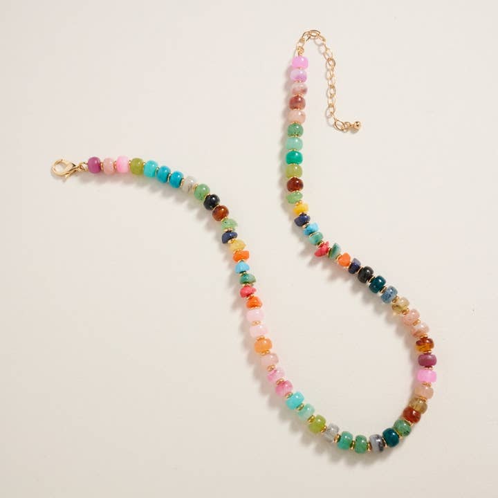 17Inch Mixed Marbled Ombre Beaded Necklace Jewelry Gift for wholesale by Verita Lane