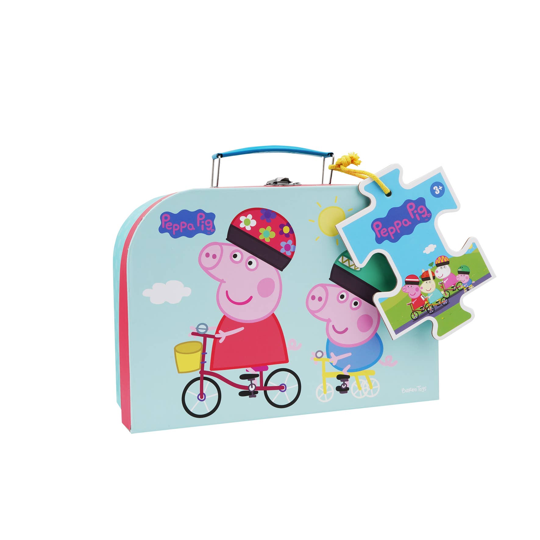 Barbo Toys - Venta al por mayor Puzle - Niños - Peppa Pig - Maleta con un Rompecabezas - En bicicleta