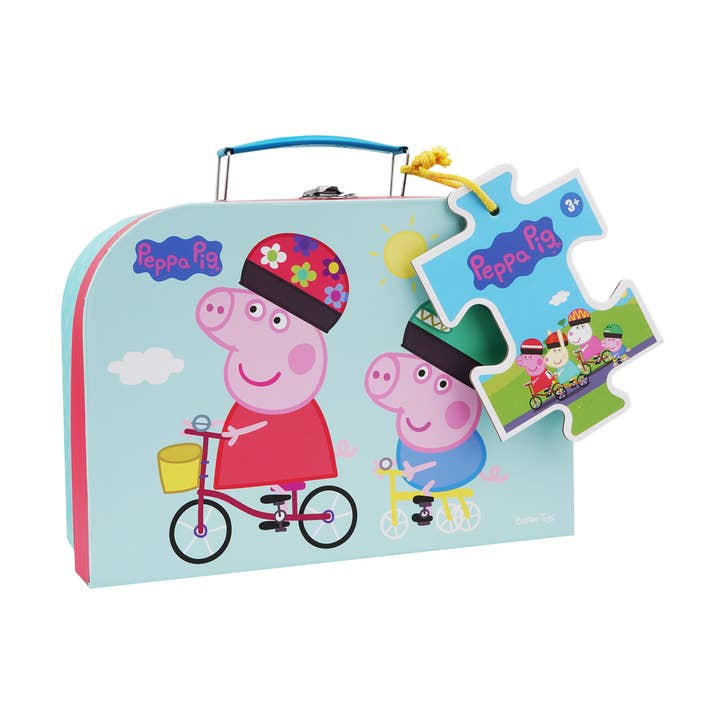 Barbo Toys - Venta al por mayor Puzle - Niños - Peppa Pig - Maleta con un Rompecabezas - En bicicleta0