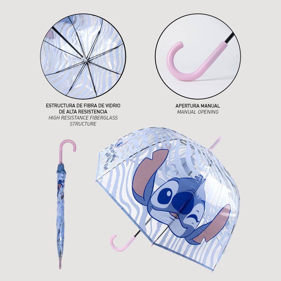 Mastoys, S.L. - Wholesale Umbrella - Unisex - STITCH POE ADULT MANUAL UMBRELLA - 24000008113