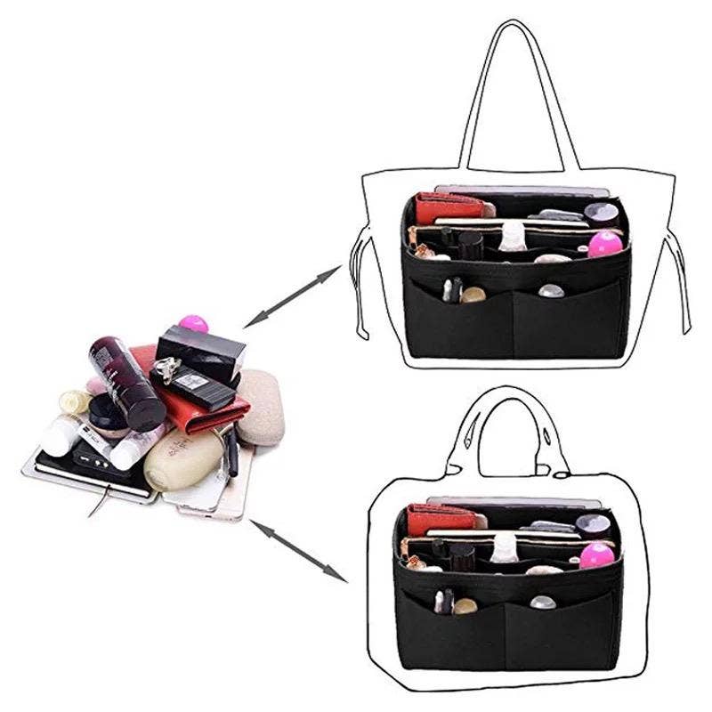 The Classy Cloth WS – Engroshandel Tasketilbehør - Dame – Tote Taske Pung Organizer Indsats - Sort RTS8