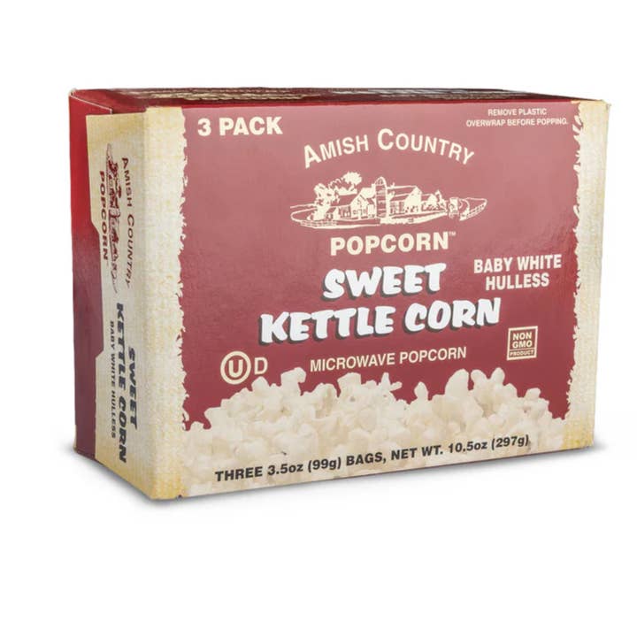 Candy Barn Express - Wholesale Popcorn - Microwave Popcorn Sweet Kettle Corn - 3 Count Bags