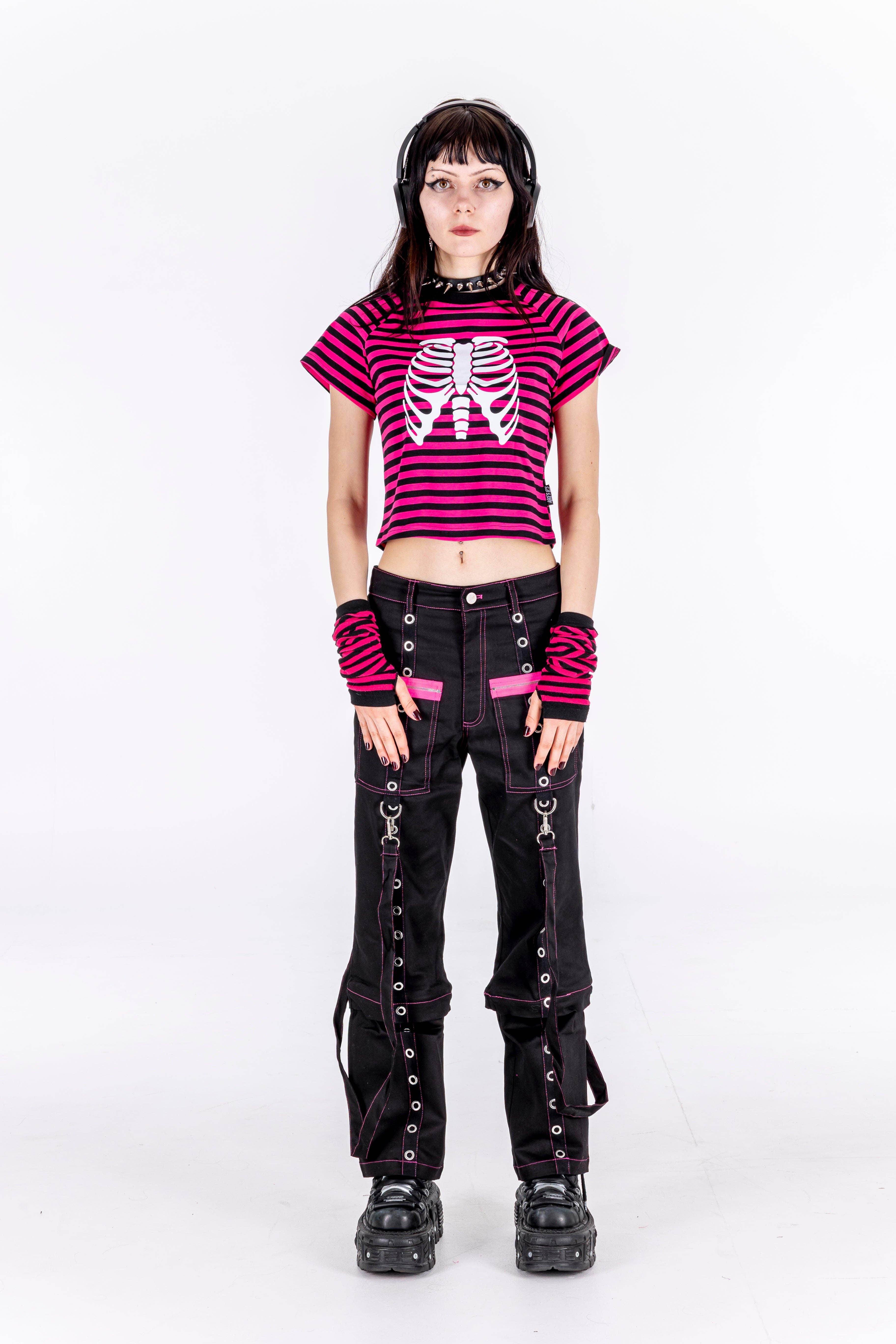 Alice’s Lips - Venta al por mayor Pantalones - Mujer - Pantalones negros desmontables estilo pop punk1