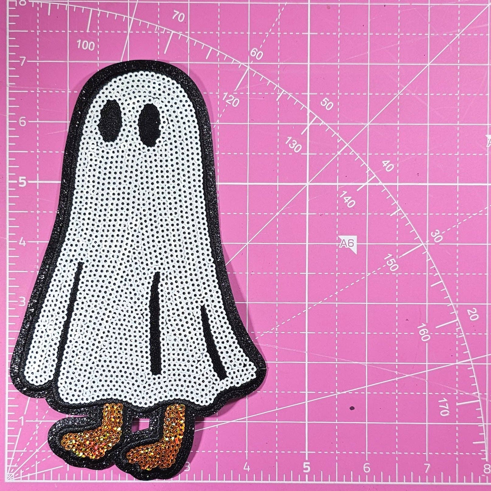 Scratch Decor - Wholesale Patch - Spooky Goose Halloween 4 PC Chenille Sequin & Glitter Large Iron on Patch3