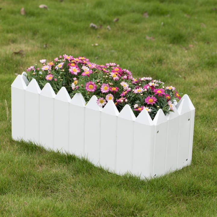 Quickway Imports - Wholesale Planter Box - Rectangular Traditional Fence Design Vinyl Planter Box