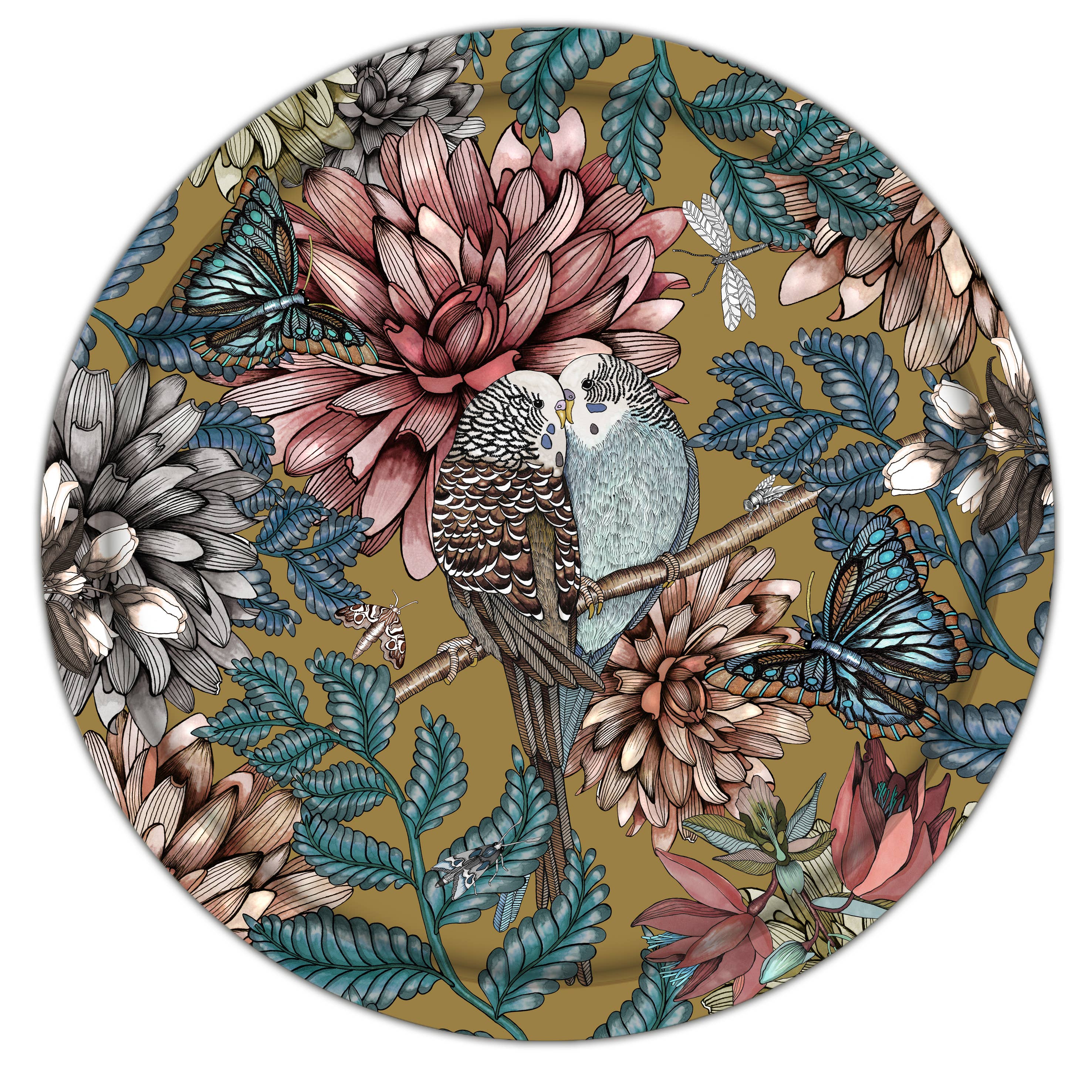 Nadja Wedin design - Wholesale Decorative Tray - Tray 11x8” (27x20 cm) Lovebirds1