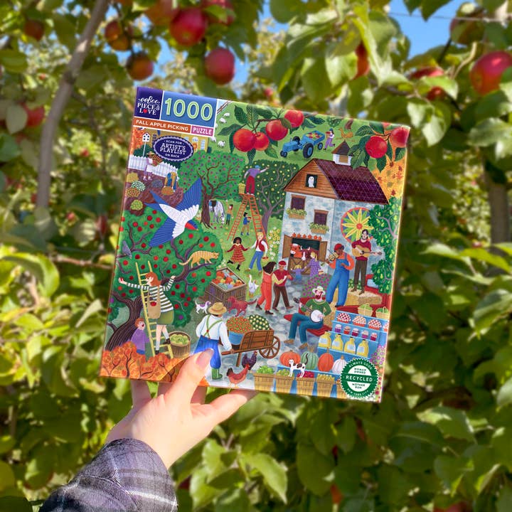 eeBoo - Wholesale Puzzle - Adult - Fall Apple Picking 1000 Piece Puzzle3
