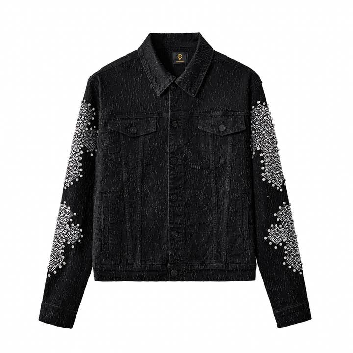 Sanctum Cross Denim Jkt – Century Penthouse-BLACK/SILVER for wholesale by BAROCCO