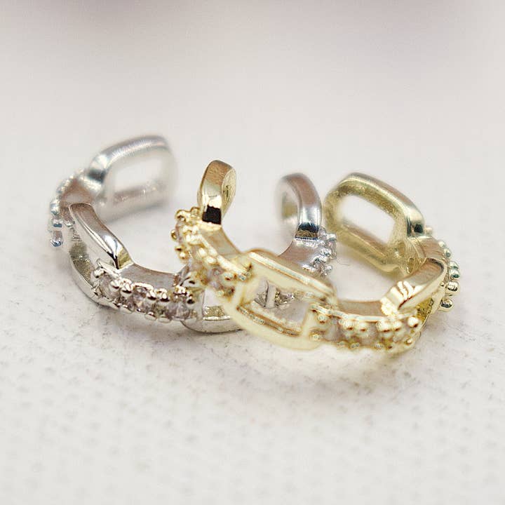 Detalles de cadena con aretes de diamantes de imitación para venta al por mayor de Cherie by Cherie