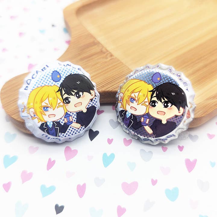 Pocari Sweet | Hirano to Kagiura | Bottle Cap Pin-back Button for wholesale by squibblefu
