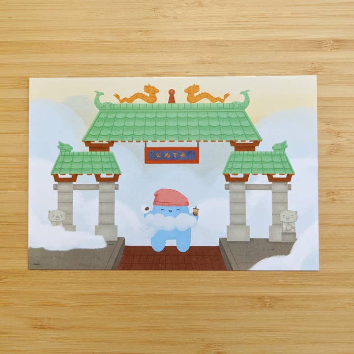 Carte postale de Karl the Fog | Chinatown Gates pour la vente par Laiberry Art