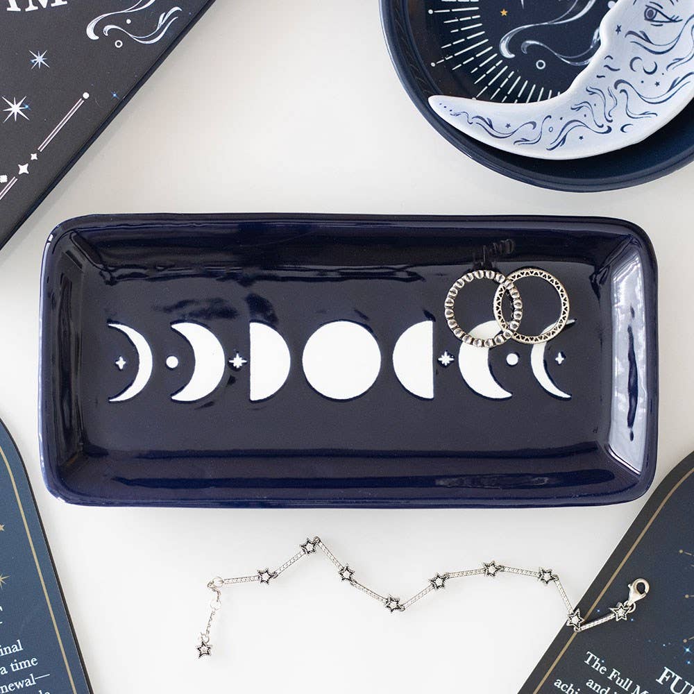 WONDER IMPORTS AUSTRALIA - Wholesale Jewellery dish - Blue Moon Phase Ceramic Trinket Dish0