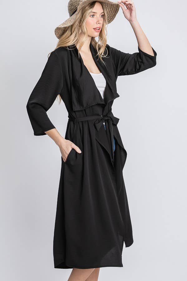 JADE BY JANE - Wholesale Jacket - Women's - DRAPED FRONT LONG BODY  JACKET11