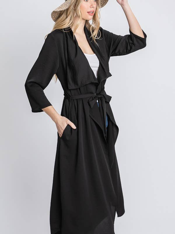 JADE BY JANE – Blusão - Mulher por atacado – CASACO DE CORPO COMPRIDO COM DRAPEADO NA FRENTE 11