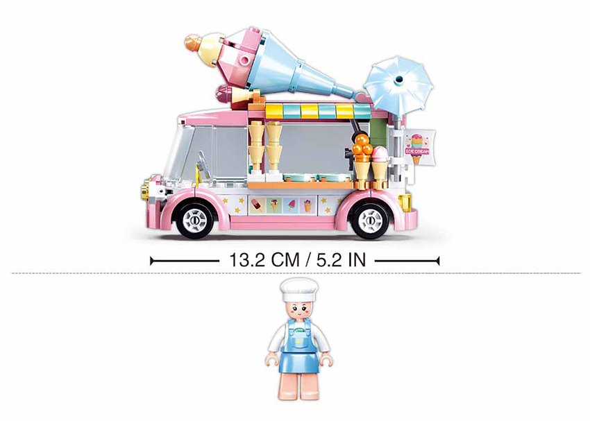 Sluban Europe BV - Wholesale Toy Set - Kids - M38-B0993A/Girl's Dream ice cream truck2