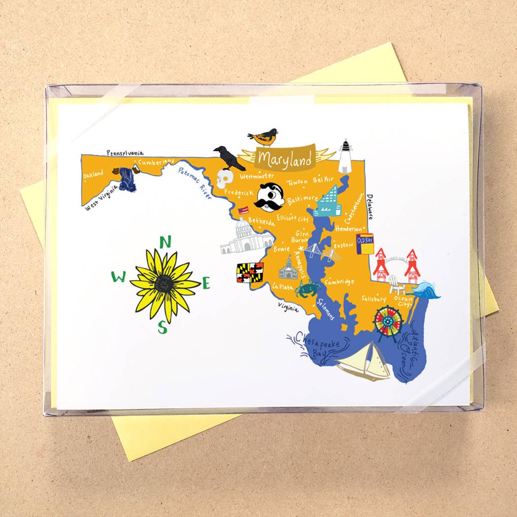 Allport Editions - Wholesale Briefpapier/indexkaartenset - Hallo USA Boxed Card-serie - ALLE 50 STATEN HIER!22