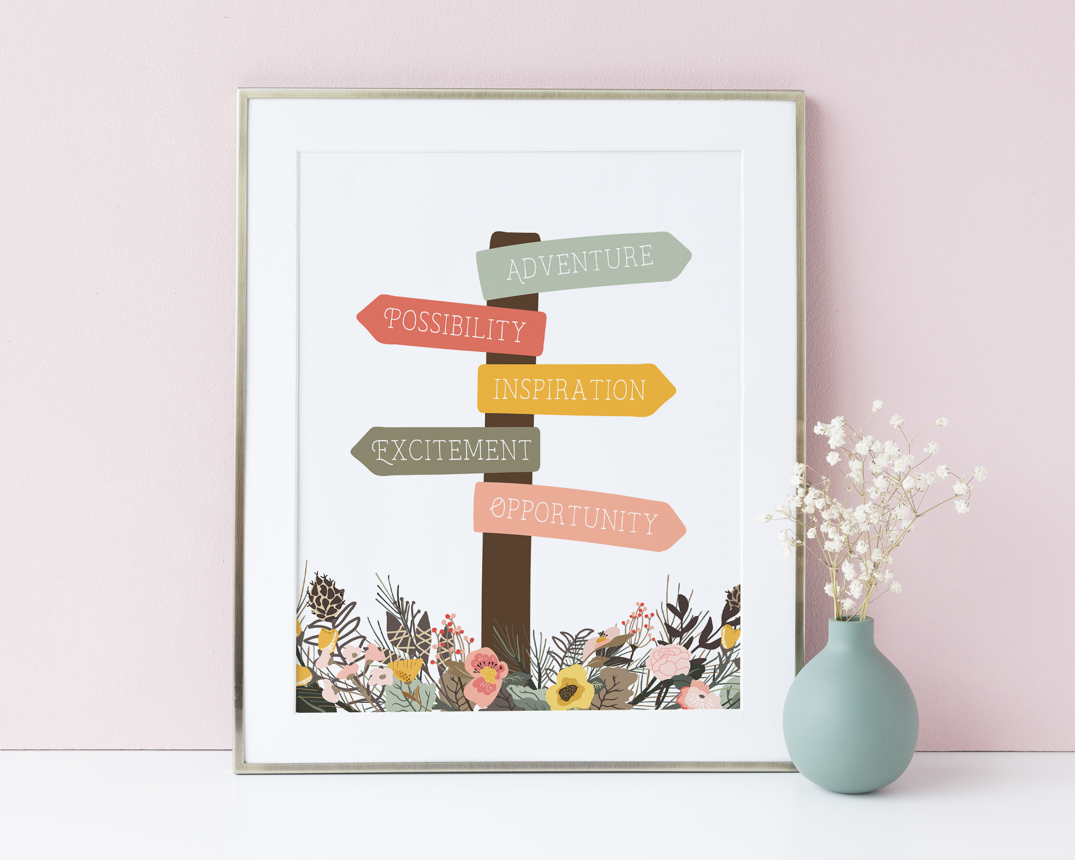 Flip The Script Studios - Wholesale Art Print - Floral Fields Signpost Art Print3
