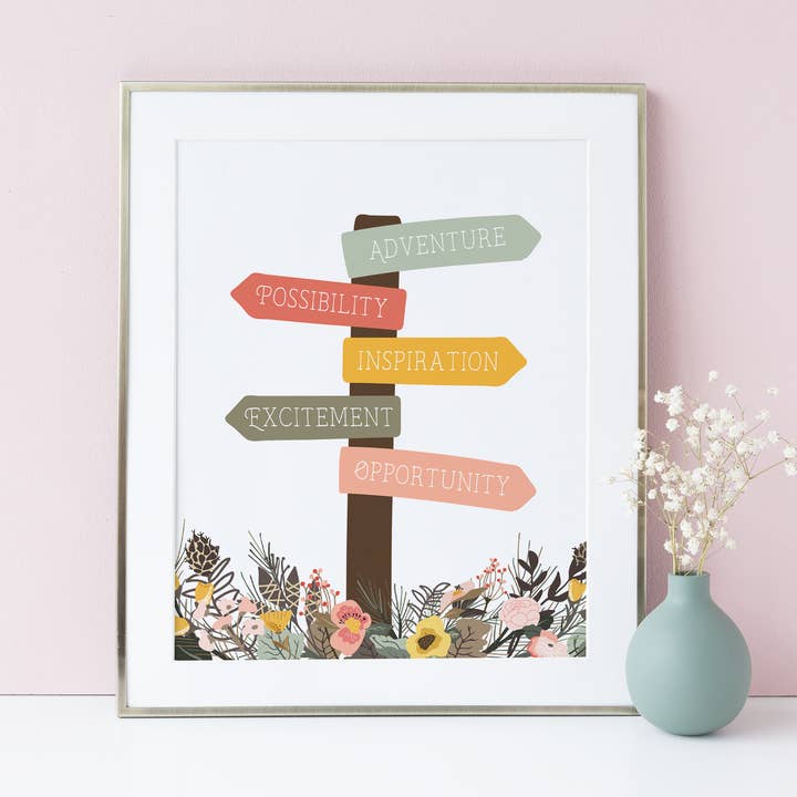 Flip The Script Studios - Wholesale Art Print - Floral Fields Signpost Art Print3
