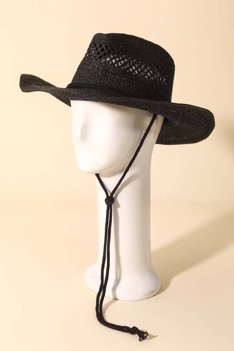 Anarchy Street – Chapéu de cowboy - Mulher por atacado – Chapéu de Cowboy Ocidental de Palha Trançada1