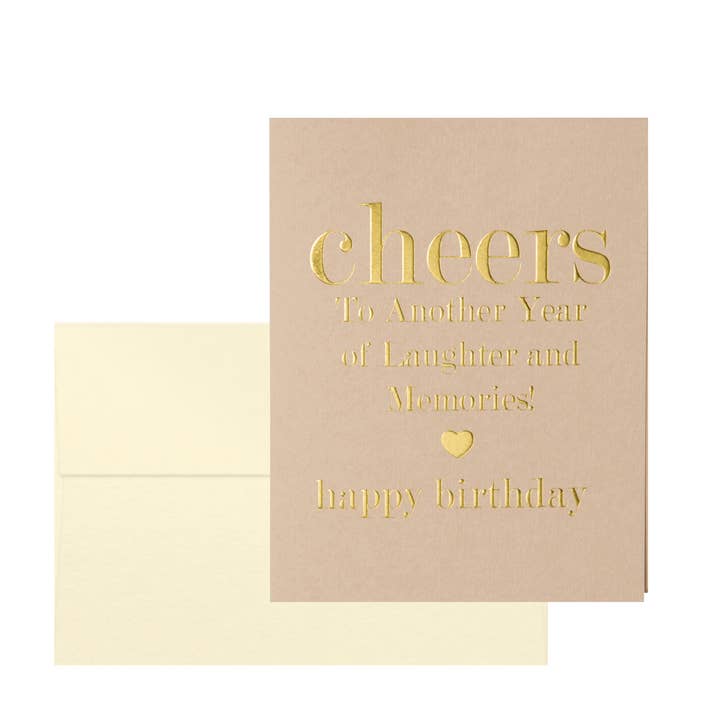 WowWordZ - Wholesale Birthday Card - Birthday Card – Cheers – Gold Foil Embossed2
