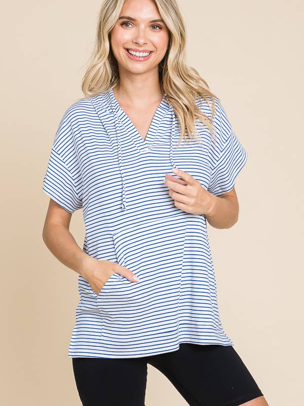 Culture Code - Vente Sweat à capuche – femme - CRH1606XS - HAUT À CAPUCHE À MANCHES COURTES SURDIMENSIONNÉ8