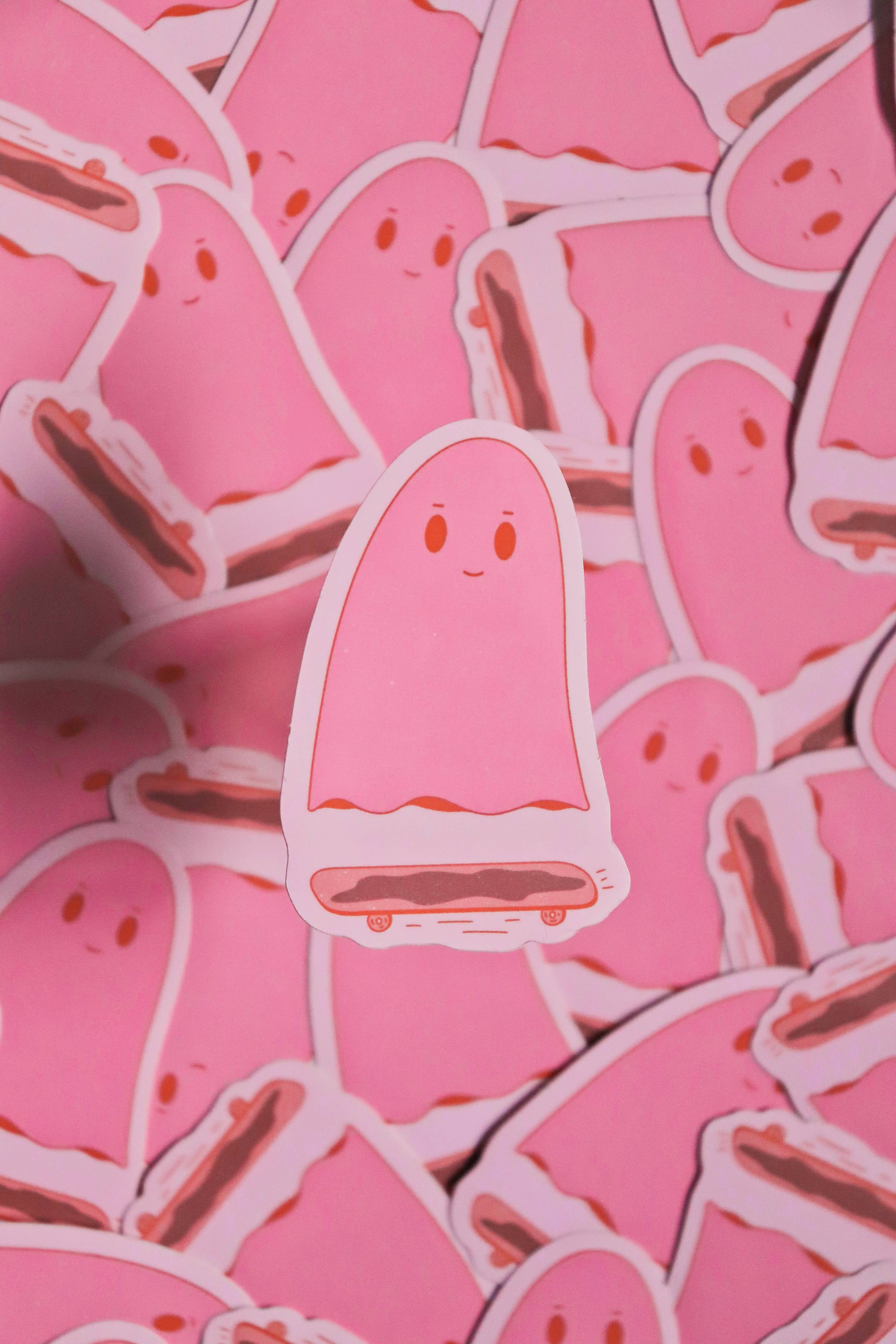 Day Dreamer Studios - Wholesale Sticker - Skateboarding Ghostie | Glossy Waterproof Vinyl Sticker